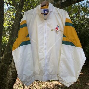 Vintage starter 1996 Atlanta Olympics Windbreaker Jacket Mens Size Large Ivory G